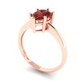 thumbnail image 2 of Solitaire Engagement Ring for Women - 1.5ct Natural Garnet in 14K Rose Gold Promise Ring, 2 of 5
