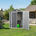 thumbnail image 2 of Olurrisa 6ft x 4ft Plastic Outdoor Storage with Floor and Lockable Door Plastic Garden Shed for Backyard, Lawn, Gray, 2 of 6