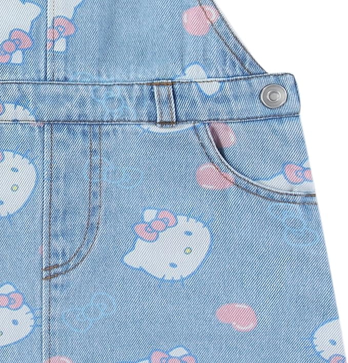 Hello Kitty Sanrio Denim Jumper Dress with Shirt (Girls), 2 Piece Set, Sizes 2T-6X