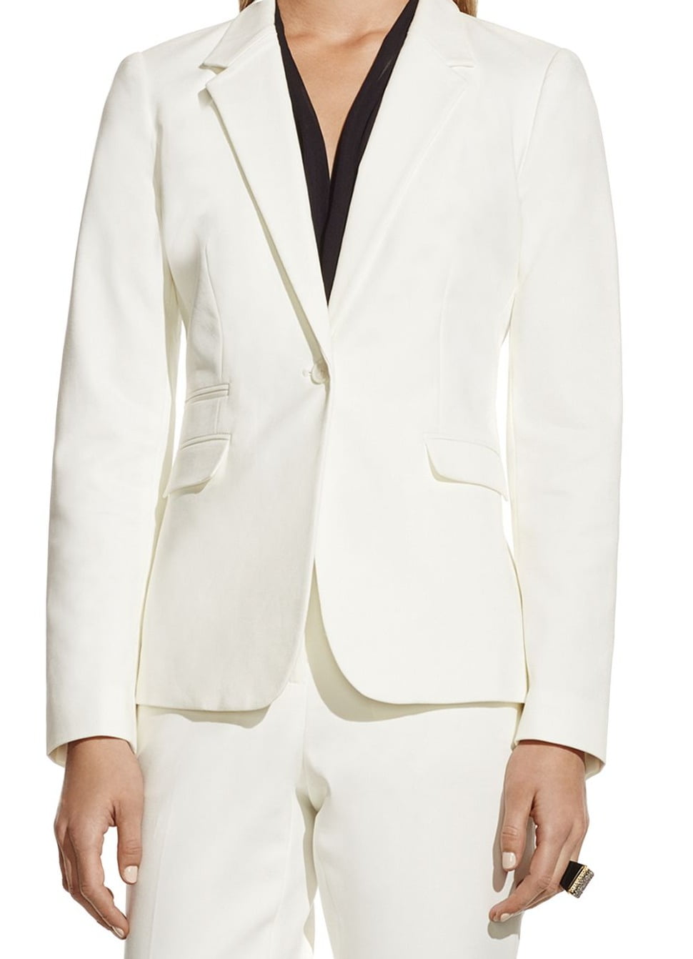 Vince Camuto NEW White Ivory Womens Size 2 One-Button Collar Jacket ...