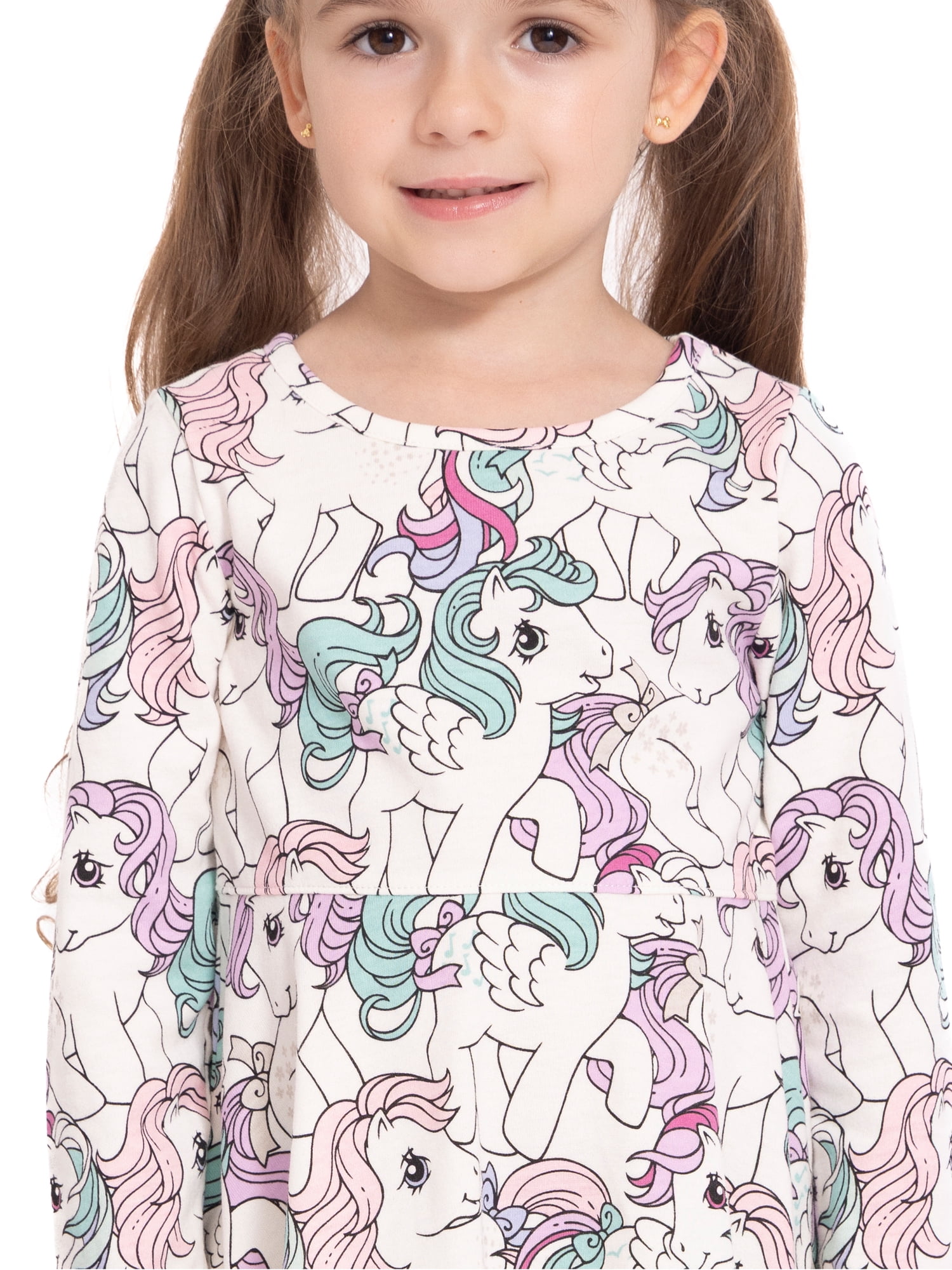 My Little Pony Toddler Girls' Print Dress with Long Sleeves, Sizes 12M-5T