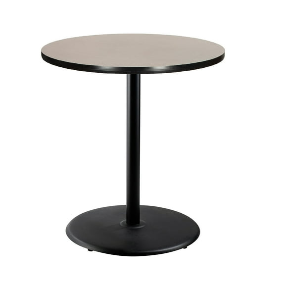 Hampden Furnishings Bennet Collection Steel Frame 36" Round Top, Round Base, 42" Height, Cafe Table, Black Frame/Grey Nebula Top