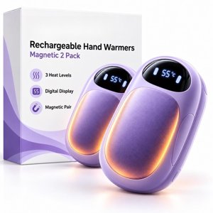Rechargeable Hand Warmers 2 Pack with Magnetic Storage and 3 Heat Levels Hand Warmers Rechargeable Cute Hand Warmers