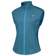 thumbnail image 3 of Women Full Zip Stand Collar Windproof Athletic Vest Sleeveless Running Golf Jacket with Storage Pocket Peacock Blue L, 3 of 5