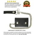 thumbnail image 3 of Black Genuine Leather Biker's Wallet Card Holder w/ Chain Trifold New, 3 of 5