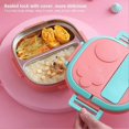 thumbnail image 4 of Bento Lunch Box, 550 ml Multi Grids Stainless Steel Reusable Bento Box Lunch Box with Leakproof Lid & Spoon, Portable Lunch Container for Kids Adults, 4 of 4