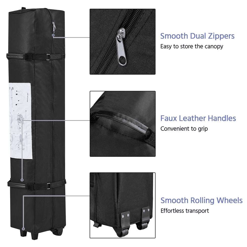 Alden Design 10x10FT Pop-up Canopy with One-Push-To-Lock Setup Mechanism for Outdoor, Black