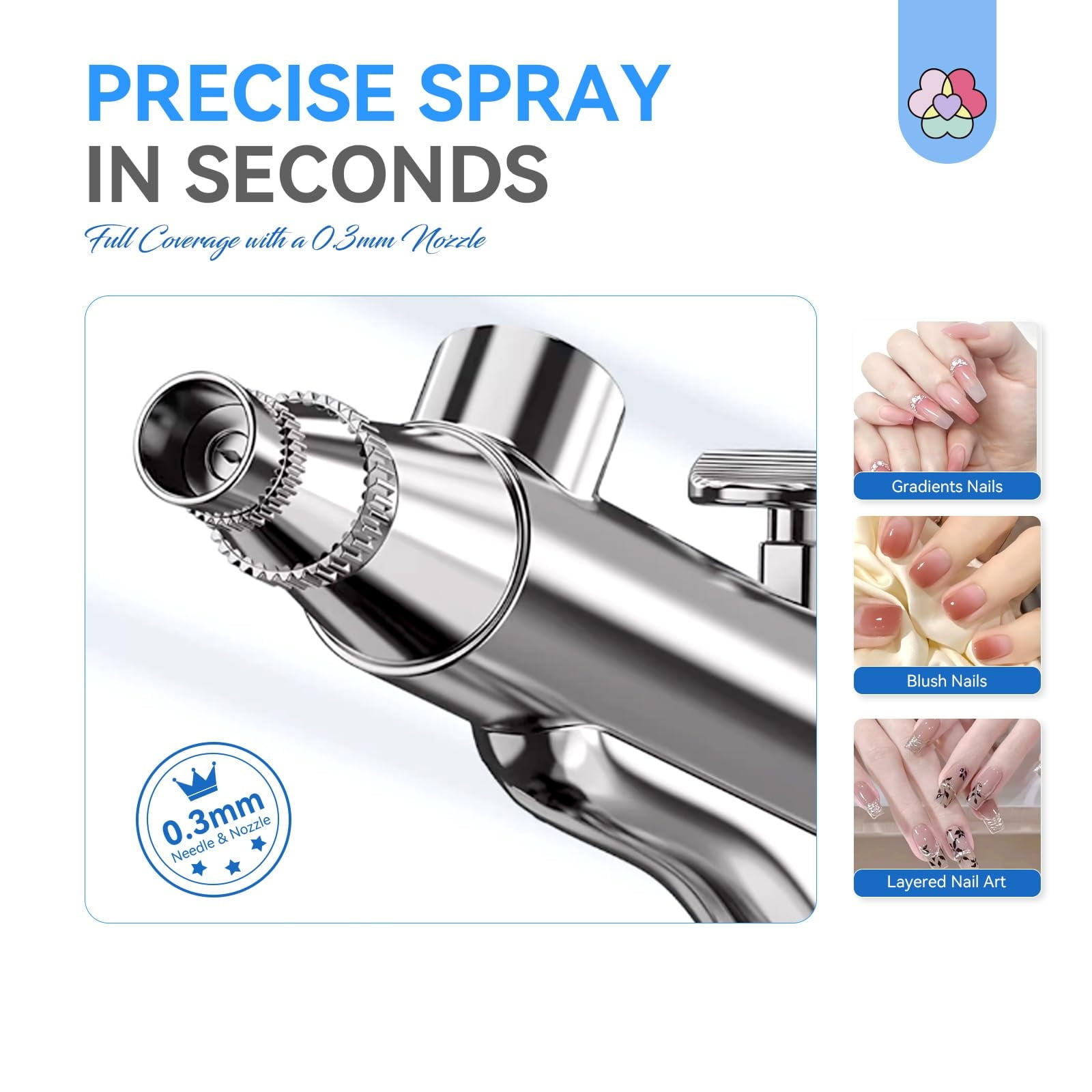 Rechargeable Nail Airbrush Kit - Wireless Airbrush Set With 0.3Mm Nano Nozzle For Nail Art, Diy Crafts, Beauty Makeup