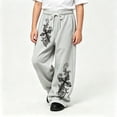 thumbnail image 2 of Luvior Y2k Baggy Sweatpants Boy and Girls Gothic Graphic Elastic Waist Wide Leg Track Pants Drawstring Athletic Joggers with Pockets, 2 of 5