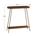 thumbnail image 3 of DecMode 32" x 32" Gold Metal 1 Shelf Console Table with Shaded Glass Top, 1-Piece, 3 of 8