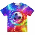 thumbnail image 3 of Toddler Girl Tshirt Soccer Ball Printed Short Sleeve T-Shirt Summer Lightweight Cotton tee, 3 of 3