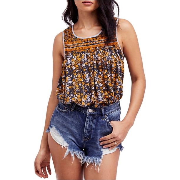 Camiseta sin mangas Free People Lucky Coin para mujer azul grande