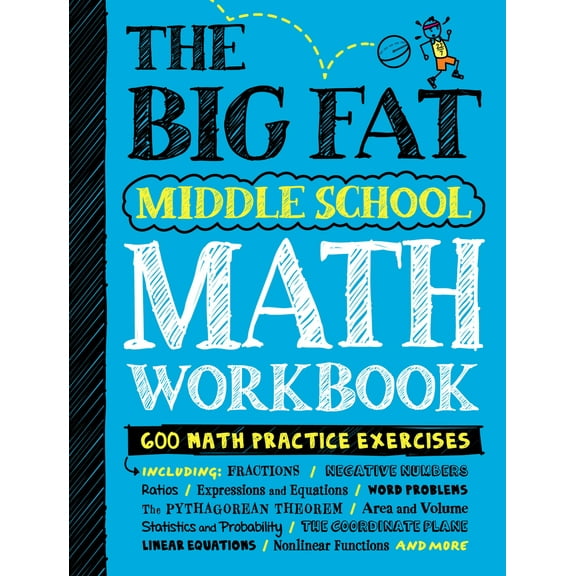 Pre-Owned The Big Fat Middle School Math Workbook: 600 Math Practice Exercises (Paperback) 1523513586 9781523513581