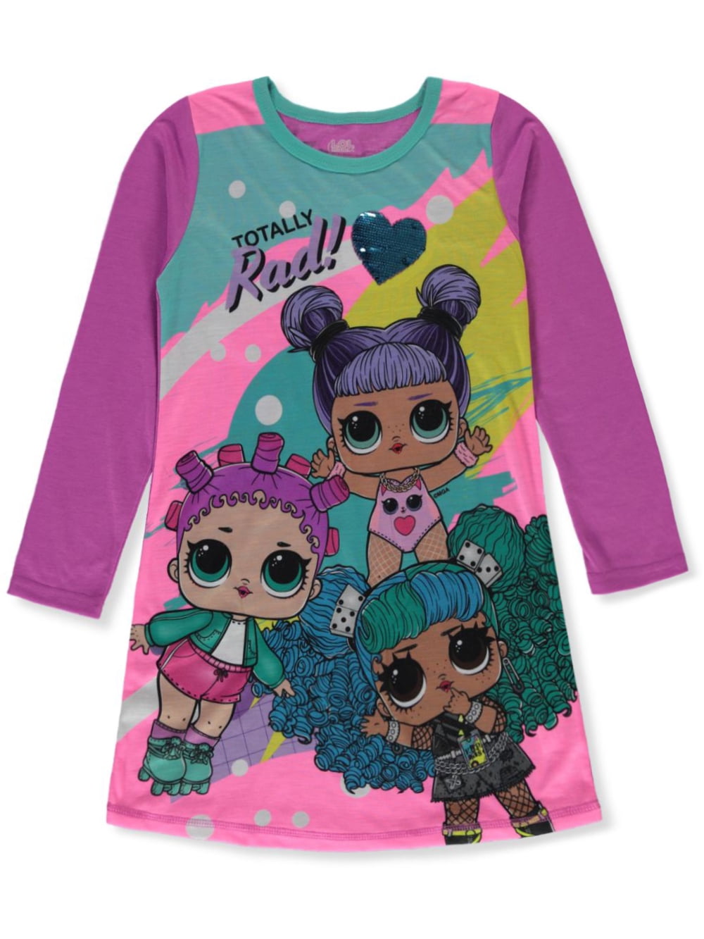 LOL Surprise Girls' Rad Nightgown purple, 7 8 (Big Girls)
