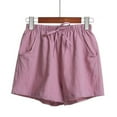 thumbnail image 5 of Women's Shorts High Waist Linen Loose Casual thin Wide Leg Linen Shorts Workout Spandex Shorts for Women Pajamas for Women Shorts Set Pajamas for Women Shorts Set plus Size Plaid Skirts for Women, 5 of 8