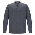 thumbnail image 4 of VJATTWR Oversized T Shirts for Men Long Sleeve Retro Distressed Pullover Shirts Crewneck Wash Tee Tops 2026 Fall Sweatshirt Coffee M L, 4 of 4