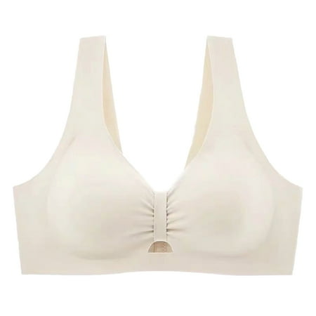 snowsong Nude Bralette Comfortable Bras for Women Women s Solid Elastic Smoothing Comfortable Breathable Seamless Wireless Bras (Clearance) Plus Size Bra Wirefree Push up Bra Beige 2XL