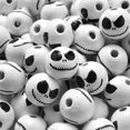 thumbnail image 3 of 10 cuentas de madera espeluznantes de Halloween de 16 mm, cuentas espaciadoras de madera natural para hacer joyas, accesorios de decoración navideña DIY, 3 of 5