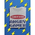 thumbnail image 3 of Caution Angry Gamer T-Shirt Men -Smartprints Designs, Male Small, 3 of 4