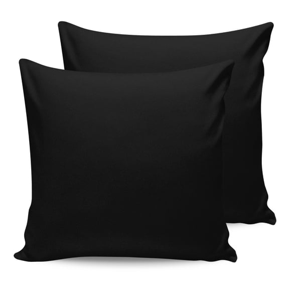 14x14 Pillow Covers Set of 2, Pure Black Throw Pillow Covers Decorative Couch Cushion Case, Simple Solid Color Microfiber Square Pillowcases for Bedroom Car Living Room