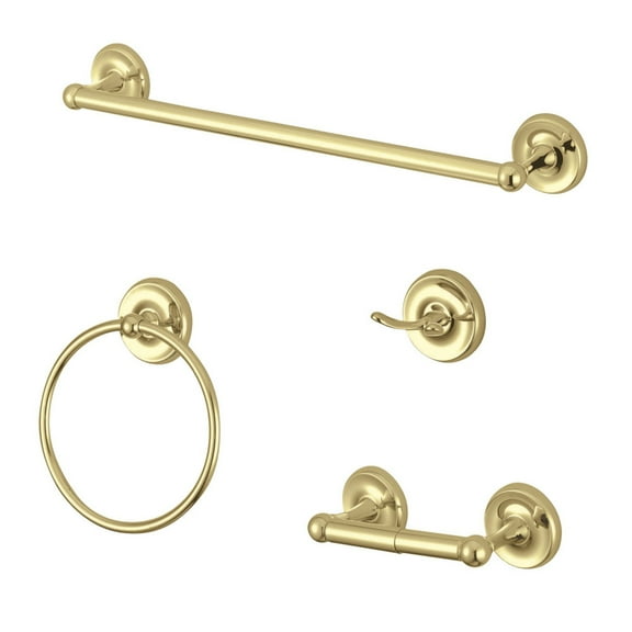 Kingston Brass Victorian 4-Piece Bathroom Accessory Set in Polished Brass
