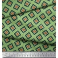 thumbnail image 3 of Soimoi Green Rayon Fabric Square & Triangle Geometric Print Fabric by the Yard 56 Inch Wide, 3 of 3