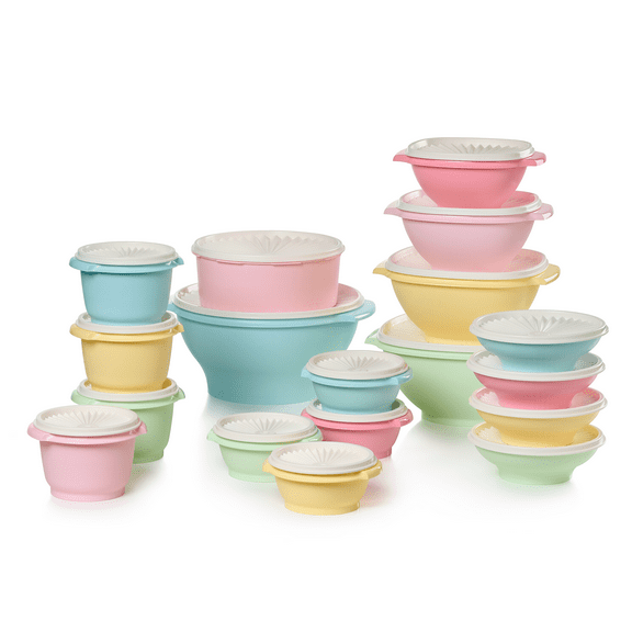 Tupperware Heritage Plastic Food Storage Container Set with Lids (18 Count)