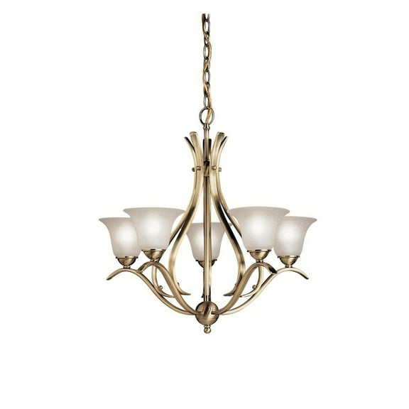 Kichler 2020AB Dover 5 Light Chandelier in Antique Brass