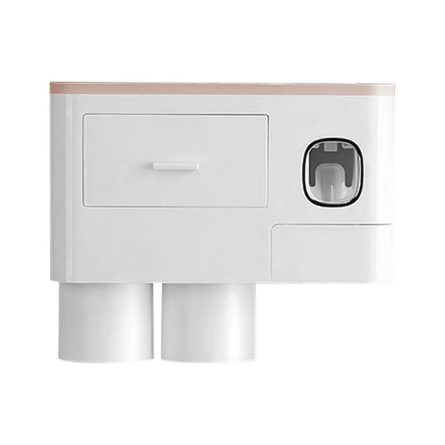 Wall Mounted Holder with Dispenser Drilling -Saving Toothpaste Squeezer Kit with Cups Magnetic Holder Bathroom Washroom Organizer for Home Commercial Use