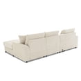 thumbnail image 6 of MAYEERTY 114x64" Corduroy Sectional Sofa - Bluetooth Speakers, L-Shaped Couch with Console/USB/Cup Holders/Storage/Ottoman, 2 Colors, 6 of 26