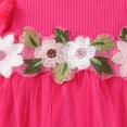 thumbnail image 4 of KPOPLK Two Piece Newborn Baby Girl Clothes Muslin Bubble Romper Summer Cute Ruffle Short Sleeve Infant Bodysuits Outfit with Headband(9-12 Months,Hot Pink), 4 of 5