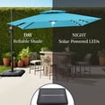 thumbnail image 6 of Best Choice Products 9x12ft 2-Tier Square Outdoor Solar LED Cantilever Umbrella w/ 360-Rotating Base   Sky Blue, 6 of 8
