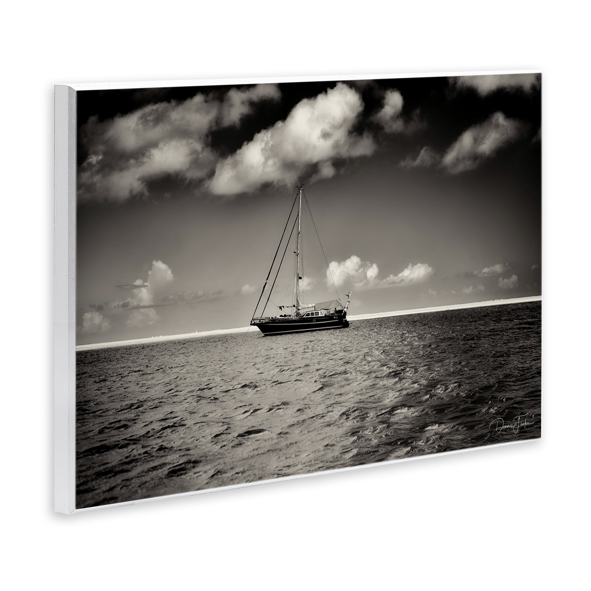 Stupell Industries Clouds Over Big Ship Landscape Photography Unframed Art Print Wall Art, 15 x 10