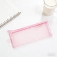 thumbnail image 4 of Estuche de malla transparente para lápices | Bolsa de nailon transparente para bolígrafos para estudiantes | Organizador de papelería ligero con cremallera para la escuela, la oficina y los viajes, 4 of 6