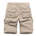 thumbnail image 2 of AHTJRT Mens Lightweight Stretch Cotton Cargo Shorts Casual Outdoor Multiple Pocket Zipper Pants Khaki 2XL, 2 of 2