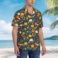 thumbnail image 2 of KLL Men's Hawaiian Shirt Short Sleeve Button Down Beach Shirts-Pumpkins And Sunflowers2, 2 of 5