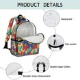 thumbnail image 4 of Colorful Butterfly Pattern Cute School Backpack Bag for School with Padded Back and Adjustable Shoulder Straps 15.25"x11.5"x5.25", 4 of 5