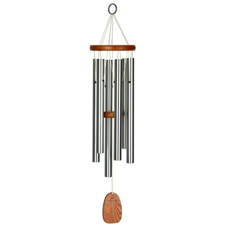 Woodstock Wind Chimes Signature Collection, Amazing Grace Chime, Medium 24'' Silver Wind Chime AGMS