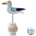 thumbnail image 2 of Coastal Decorative White Seagull Statue, 5.9 in / 15 cm Painted Wooden Sea Bird Figure with Rope & Shell Accents, Rustic Stump Base for Nautical Beach Ocean Home Decoration, 2.1 oz / 59 g, 2 of 8