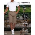 thumbnail image 4 of PULI Men’s Golf Shorts 12" Inseam Lightweight Stretch Quick-Dry Hiking Casual Dress Work Hybrid Shorts with Pockets, 4 of 6