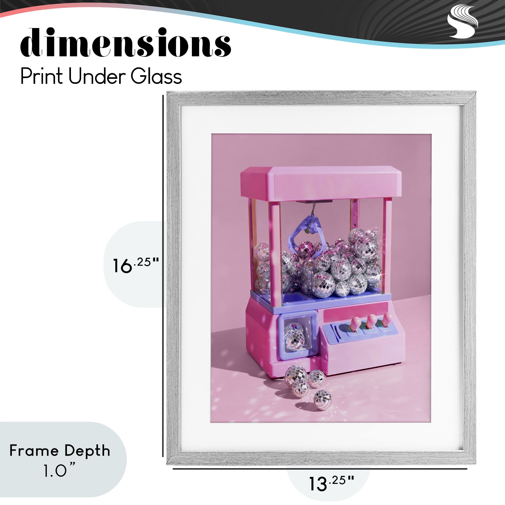 Stupell Industries Disco Ball Claw Machine Gray Framed Print Under Glass, design by LISH Creative