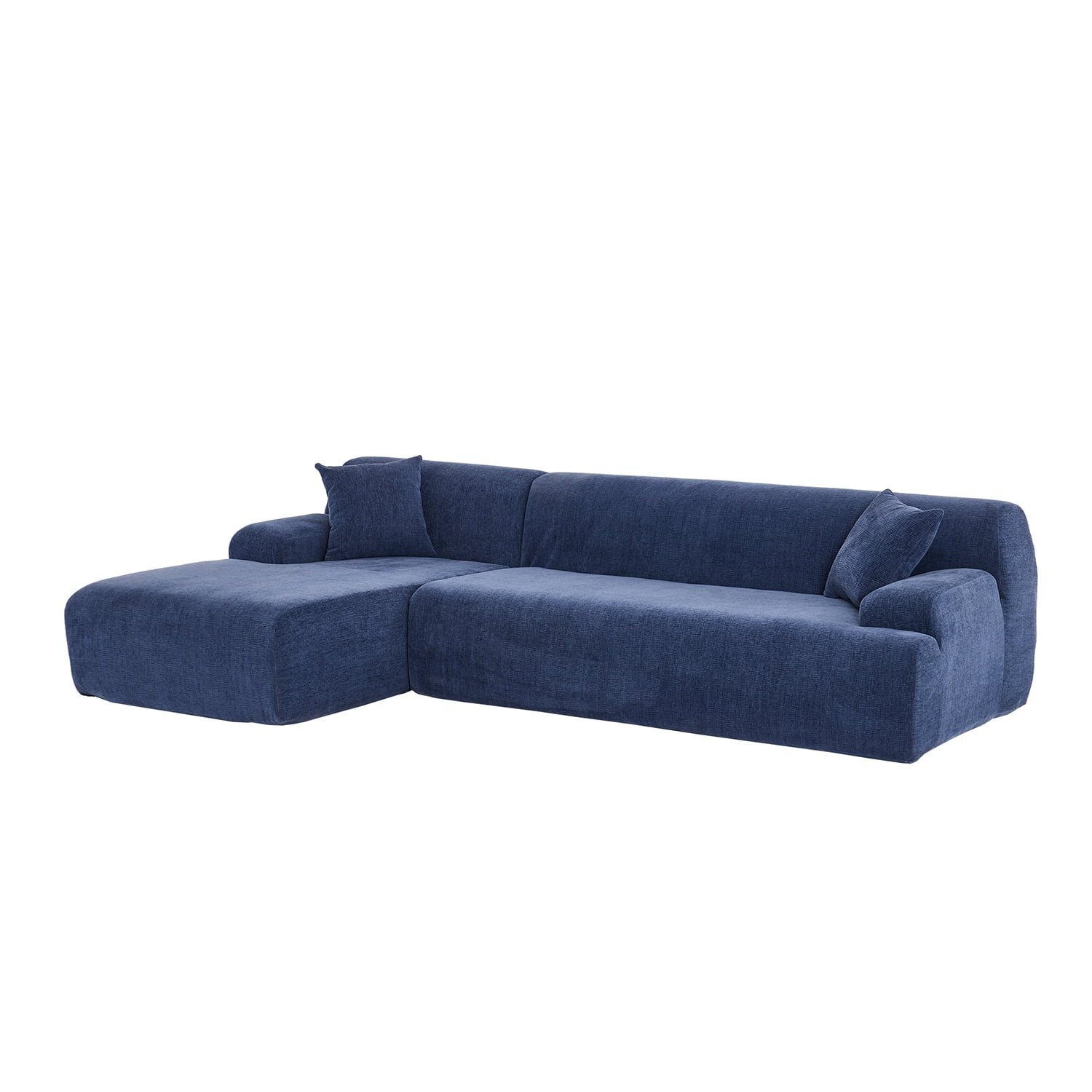 Resenkos Modern Convertible Sectional Sofa with 27-inch Deep Seat L Shaped Modular Couch with Reversible Chaise for Living Room, Blue