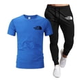 thumbnail image 3 of Summer 2024 Men Tops 100% Fashion Cotton Short Sleeve Long Sweatpants Streetwear 2 Piece Sets Men Clothing, 3 of 7