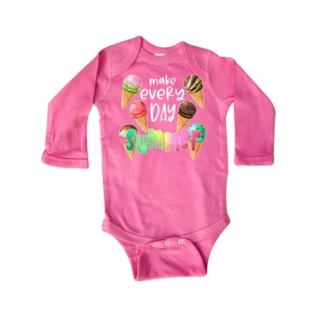 

Inktastic Make Every Day Summer Ice Cream Cones Gift Baby Boy or Baby Girl Long Sleeve Bodysuit