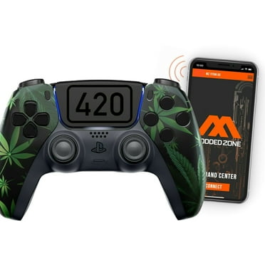 ModdedZone 420 BLACK Smart Rapid Fire Custom Modded Controller for PS5 FPS COD games (control mods via phone APP.  Anti Recoil Mod is available via the App)