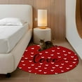 thumbnail image 3 of Saint Valentine's Day, Large Area Rugs for Bedroom Living Room, Soft Non Slip Carpet Bedside Rug, Red Love Heart Romantic Round Floor Cover Kitchen Accent Rug 3.3' for Dining Room/Office, 3 of 9
