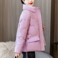 thumbnail image 4 of Lovskoo Womens Winter Coats Stand Collar Quilted Jacket Warm Pocket Long Sleeve Jacket Parkas Outerwear Cotton Padded Outerwear Pink, 4 of 6