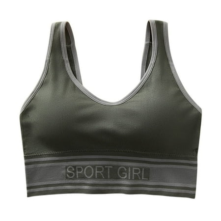 Quinlirra Sport Bras for Women Clearance 1 Bra for Women Girls V Neck Cami Vest Padded Seamless Bralette Straps Sleeping Bras Push Up Tank Tops Underwear