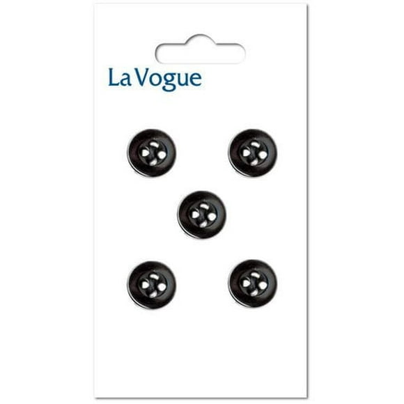 La Vogue 12 mm 4-Hole Button - Black, La Vogue buttons and closures offer you the most fashionable and contemporary assortment of styles and colours.