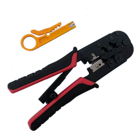 

RJ45 Crimping Tool RJ45 Network Cutting Tools 8P Crimper Cutter Stripper Plier for Modular RJ12 RJ11 Crimp Crimper-Red
